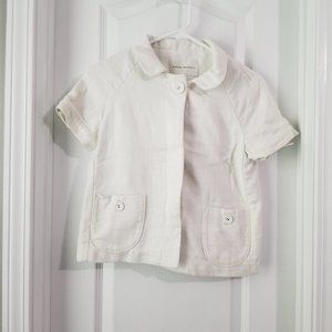 Banana Republic cropped ivory jacket blazer sz XS